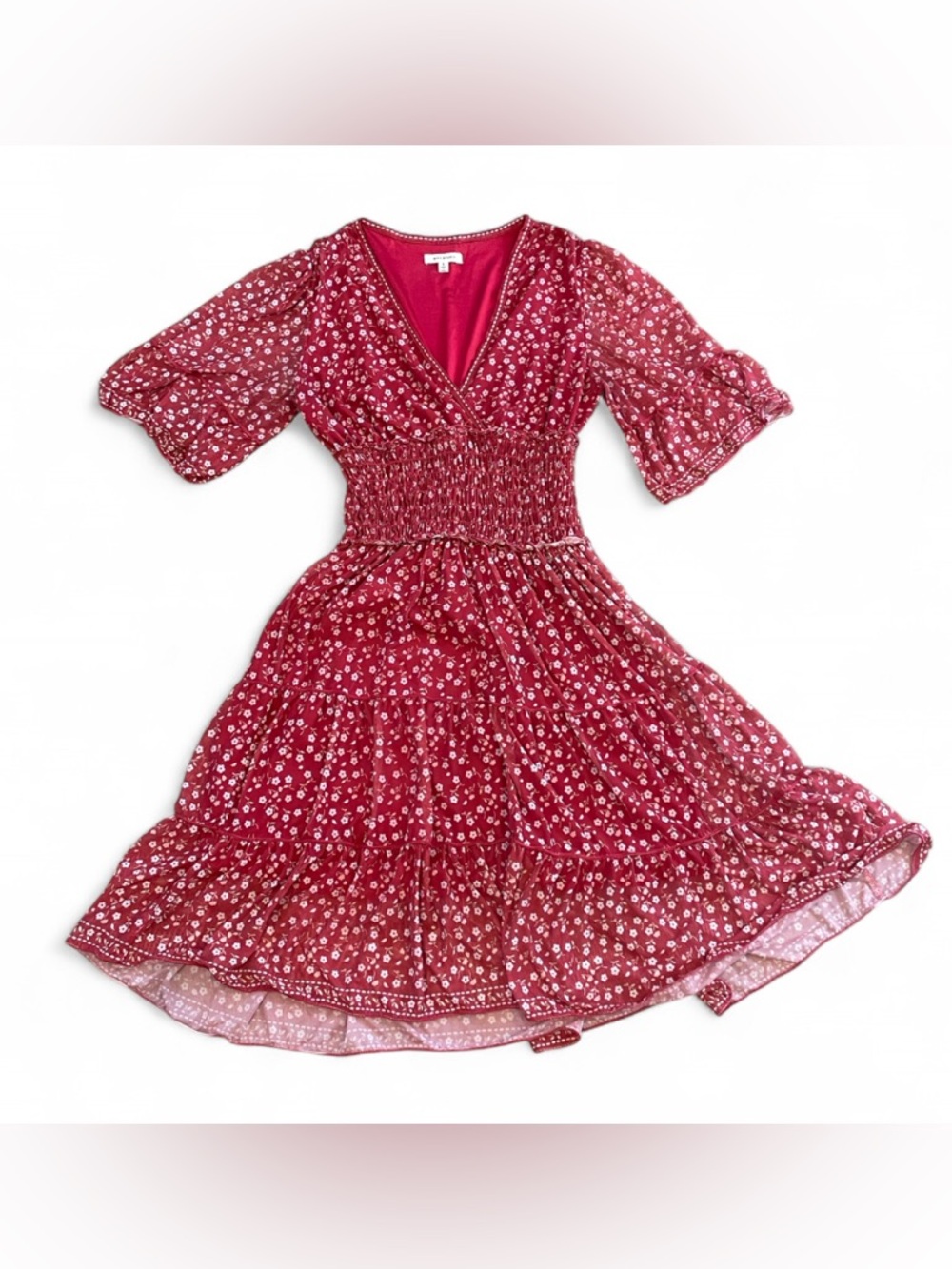 Max Studio Raspberry Red Floral Dress - Picture 2 of 9
